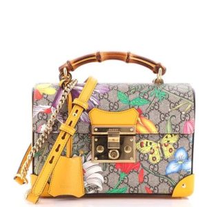 Guccii 603221 Padlock GG Small Bamboo Shoulder Bag