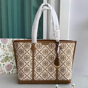 TORY BURCHH PERRY JACQUARD T MONOGRAM TOTE BAGS