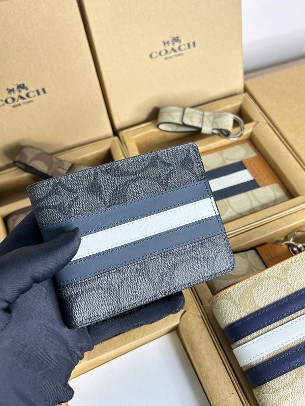 COACHH PREMIUM QUALITY LEATHER WALLETS WITH KEY CHAIN - Image 7
