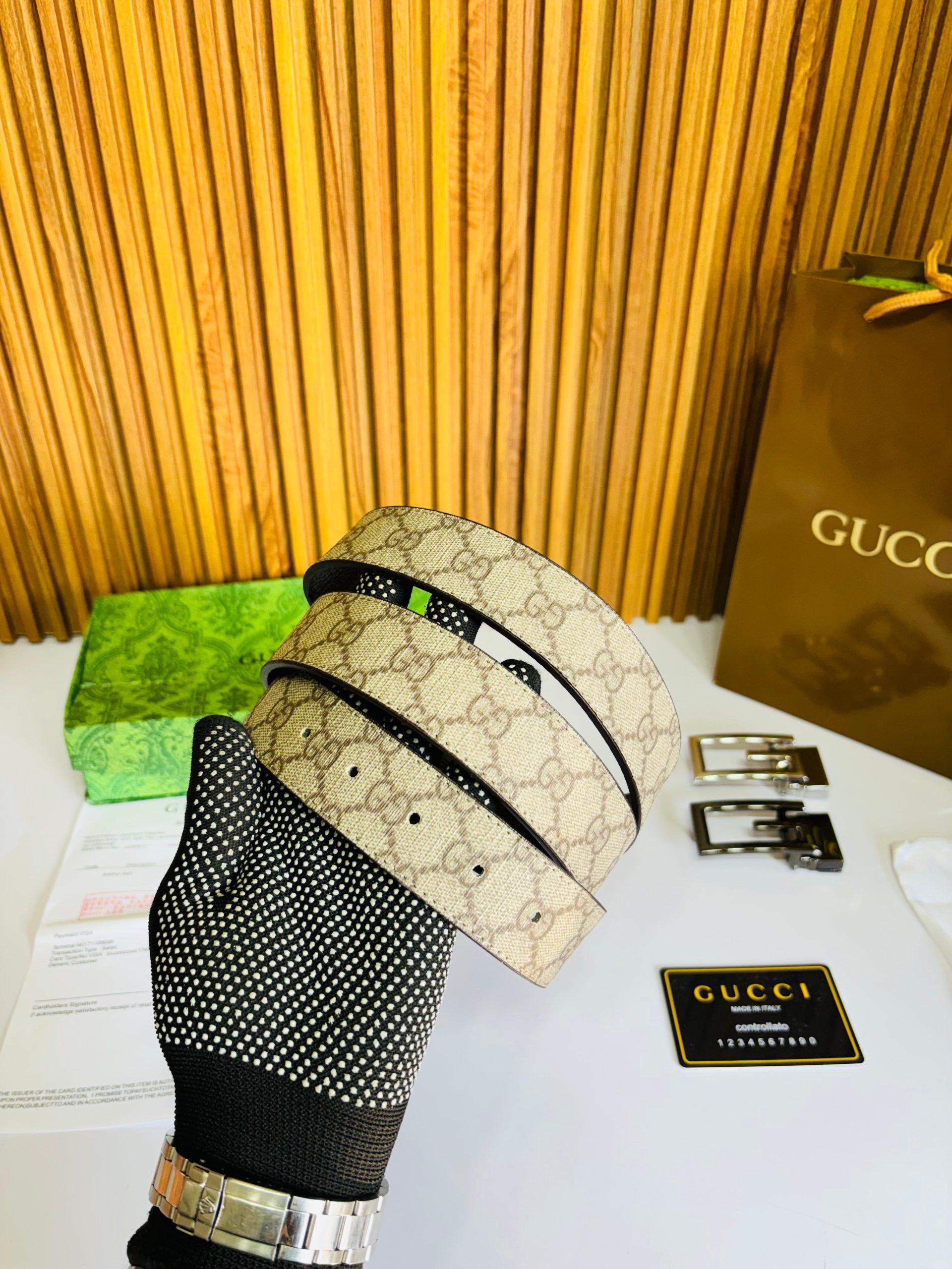 GUCCII PRINTED PREMIUM QUALITY 2pcs LOCK BELT COMBO - Image 3