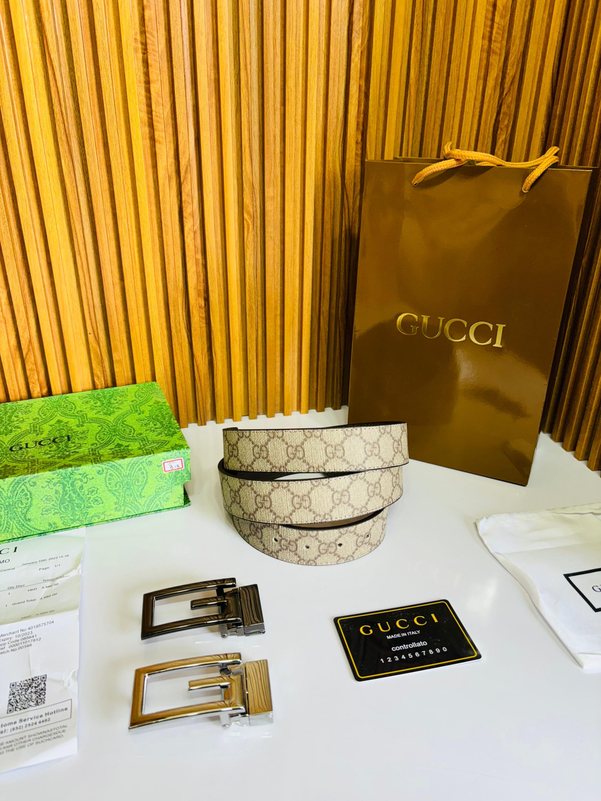 GUCCII PRINTED PREMIUM QUALITY 2pcs LOCK BELT COMBO - Image 6