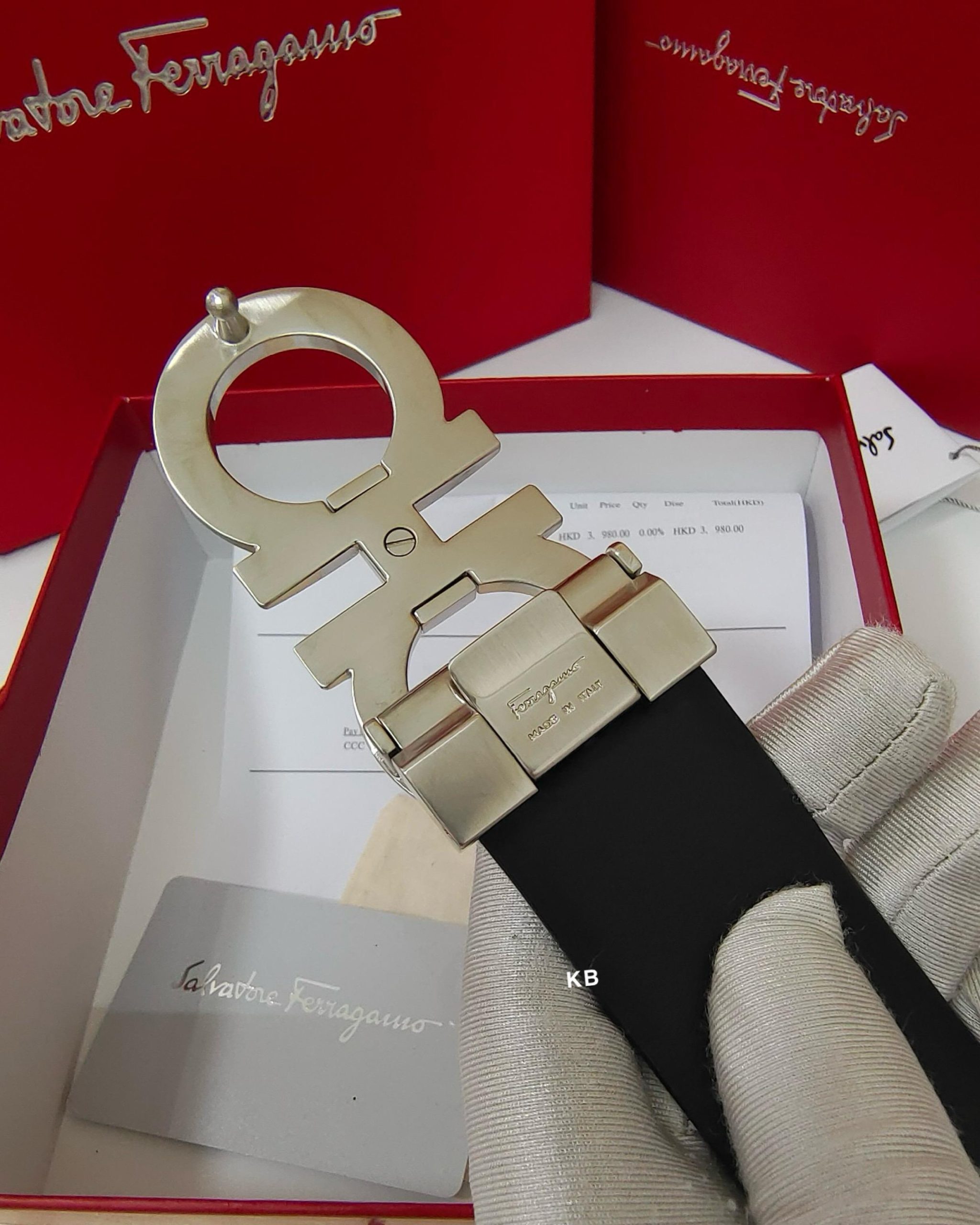 SALVATOREE FERAGAMO CROCO LEATHER BELT - Image 2