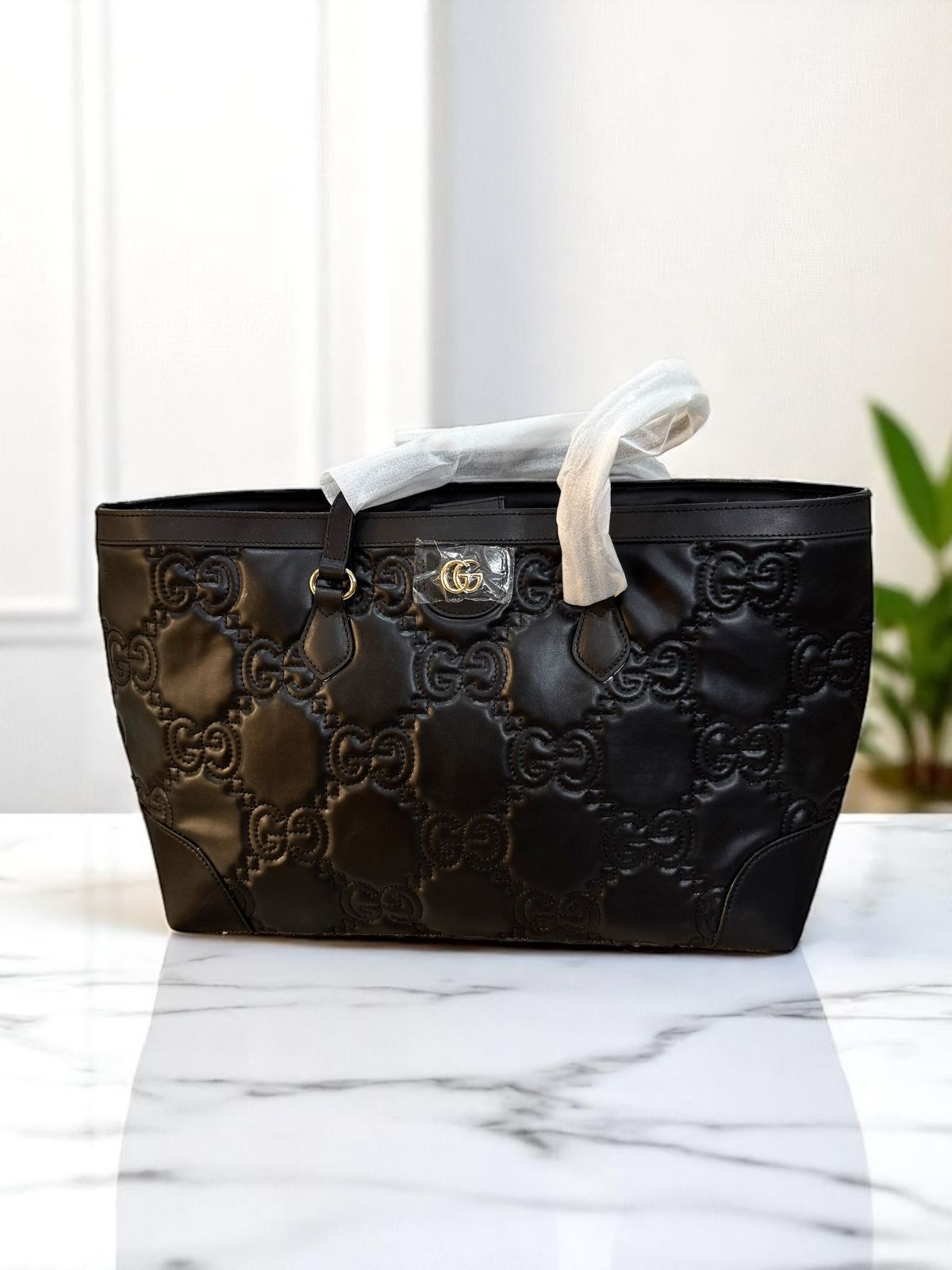 GUCCII CALFSKIN SHOPPER TOTE BAG - Image 3
