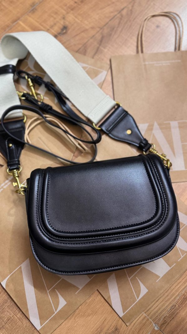 ZARAA SADDLE BROAD CANVAS STRAP CROSSBODY - Image 2