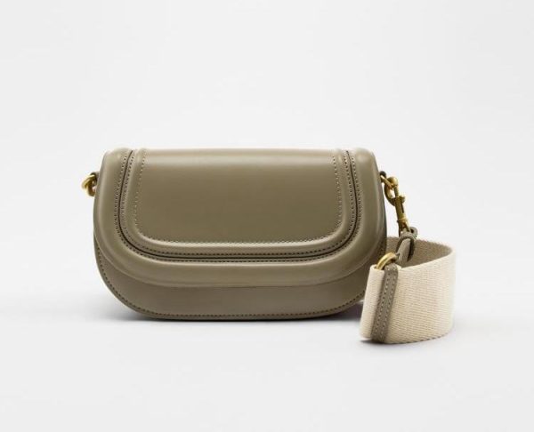 ZARAA SADDLE BROAD CANVAS STRAP CROSSBODY - Image 3