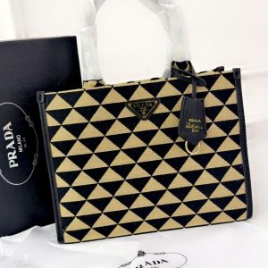 Latest Pradaa Tote Bag With Triangle Logo