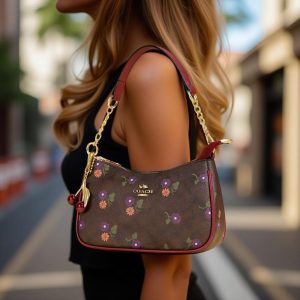 Coachh Jes Baguette In Signature Shoulder Bag