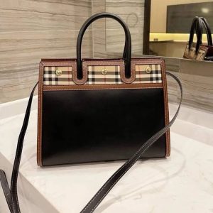 Burberryy Vintage Check Canvas Medium Tote Bag