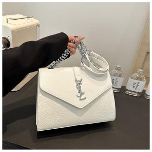 YSLL WHITE PREMIUM LEATHER HAND BAG WITH OG BOX