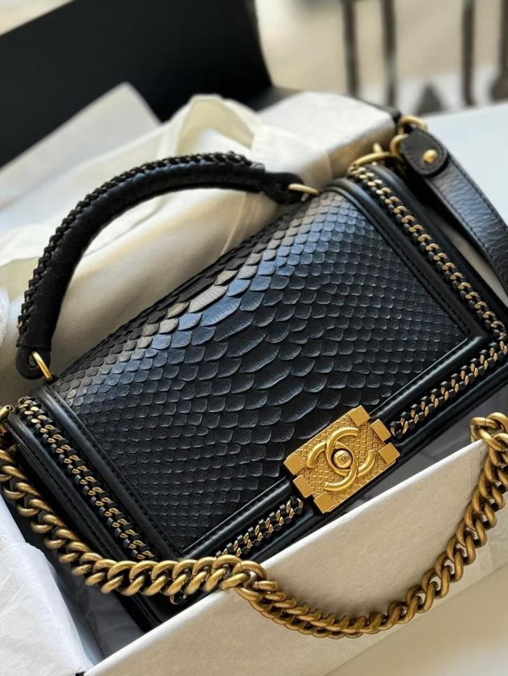 CHANELL PYTHON MEDIUM LE BOY BAG - Image 4