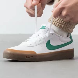 Nikee Shot Court Sneakers White Green Brown