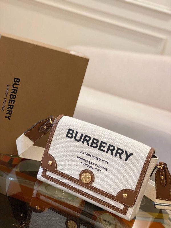 BURBERRYY VINTAGE  NOTE CROSSBODY BAG WITH BROAD STRAP