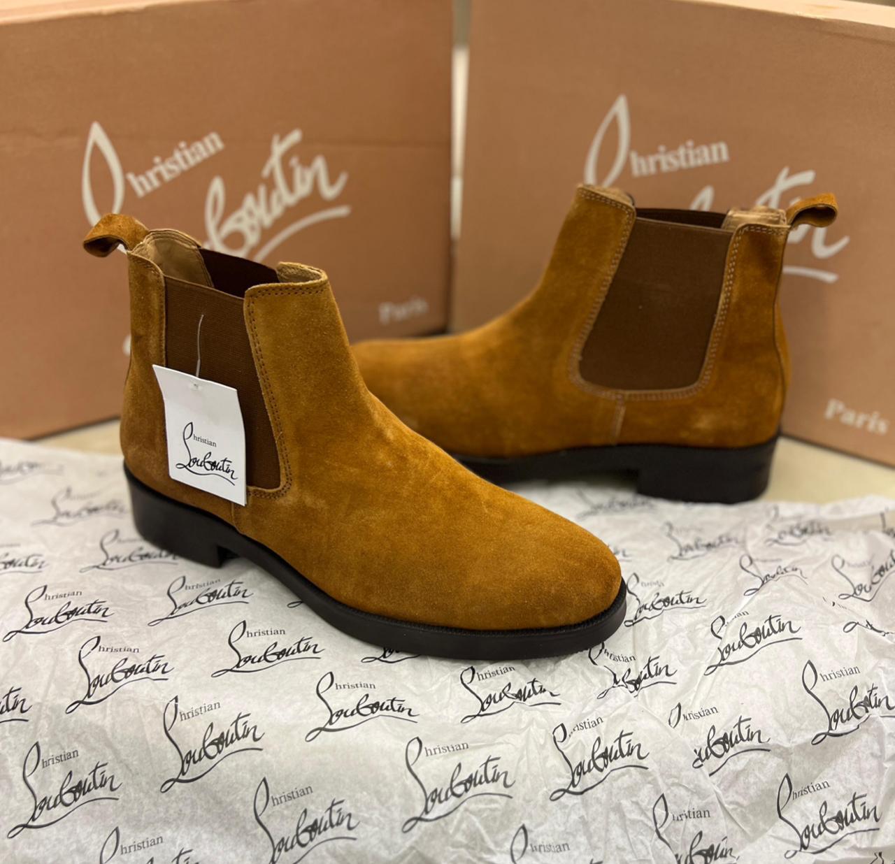 CHRISTIANN LOUBOUTINN  SUEDE BOOTS