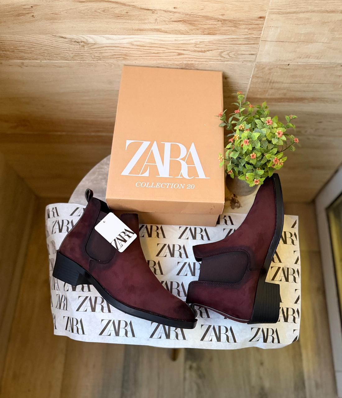 ZARAA HANDMADE T SUEDE CHELSEA HIGH HEEL BOOTS - Image 2