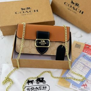 Coachh Morgan Crossbody In Colorblock Signature Canvas With Rivets