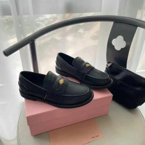 Miu Miu Black Penny Loafer