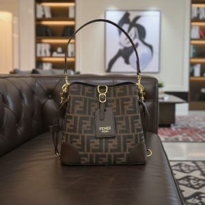 FendiE leather Pouch Style MM monogram Bag