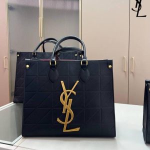 YSLL    QUILTED SHOPPING TOTE BAG