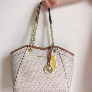 Michaell Kores Signature Jet Set Large Logo Shoulder Tote Bag