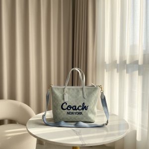 Coachh Tote Bag Signature Coach Monogram Embroidery Pattern