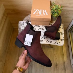 ZARAS HANDMADE T SUEDE CHELSEA HIGH HEEL BOOTS