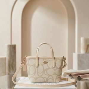 Latest Coache Mini Tote Bag In Signature Canvas