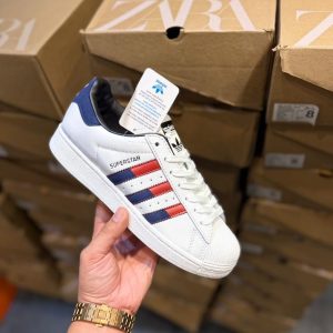 ADIDASE ORIGINAL SUPERSTAR WHITE NAVY RED 