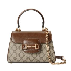 Guccise Horsebit Top Handle Handbag